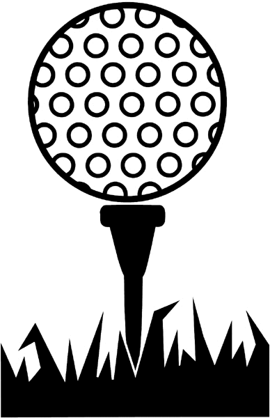 Golf ball on tee vinyl sticker. Customize on line. Sports 085-1265